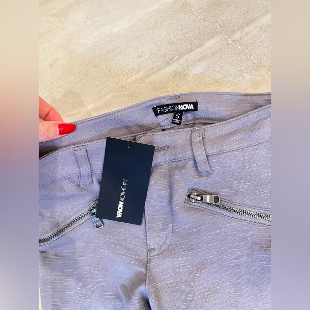 Fashion Nova Silver Zippered Skirt